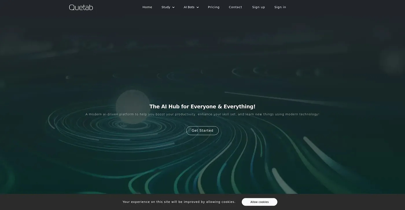 Screenshot of Quetab