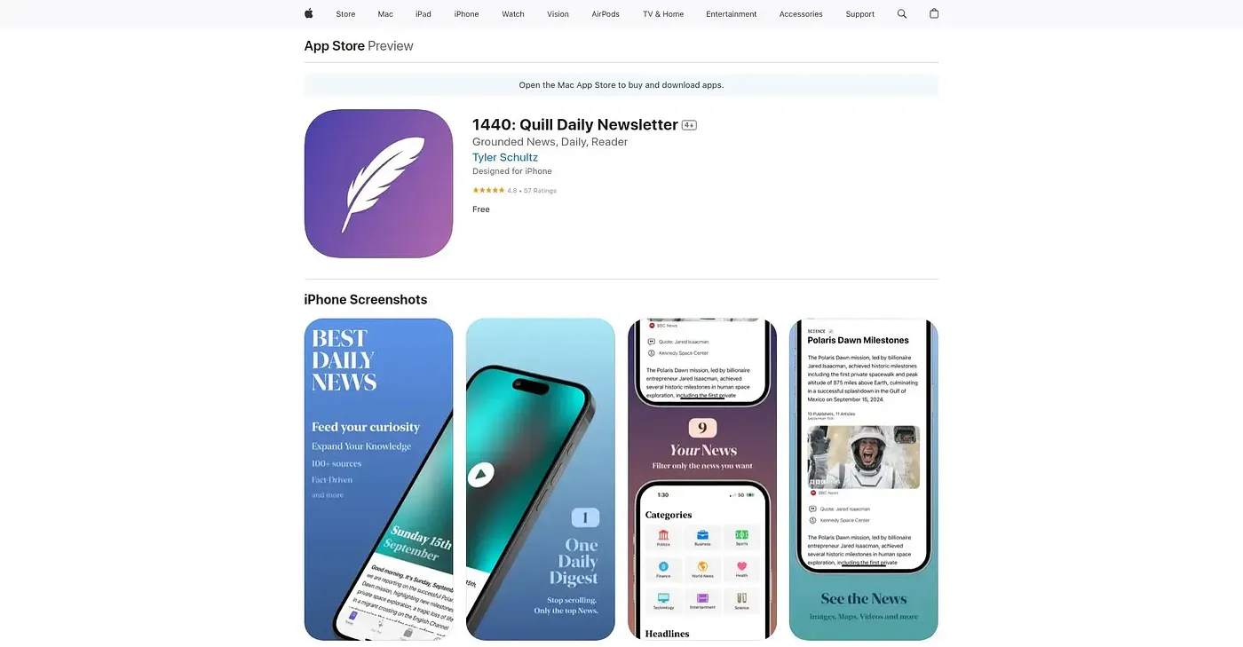 Screenshot of Quill News
