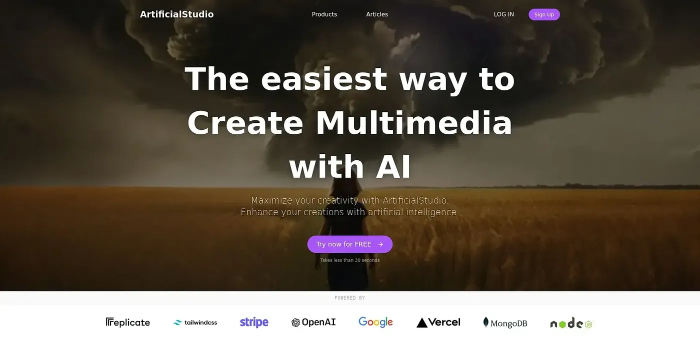 Screenshot of Artificial Studio