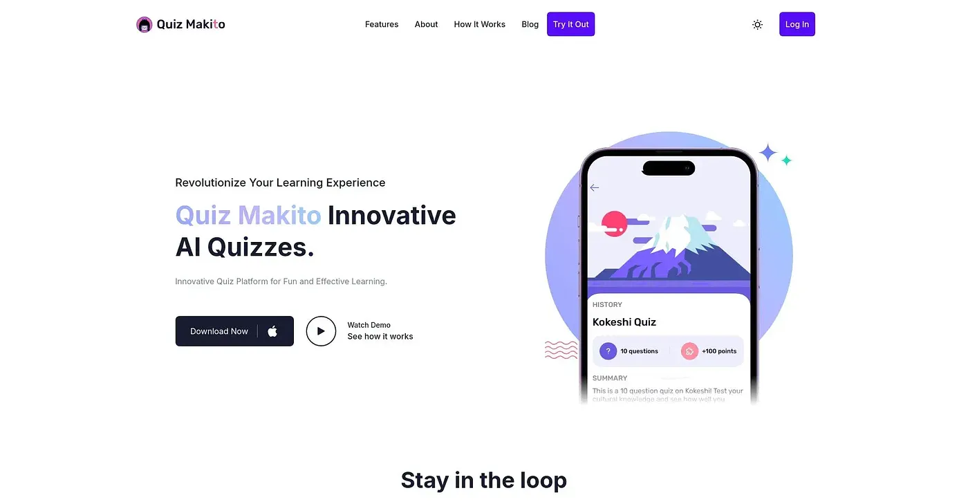 Screenshot of Quiz Makito