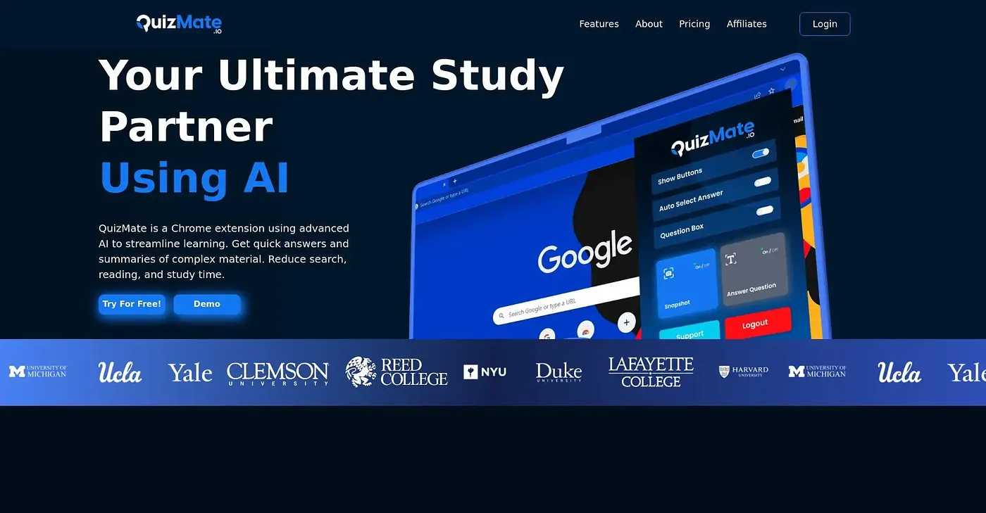 Screenshot of Quiz Mate