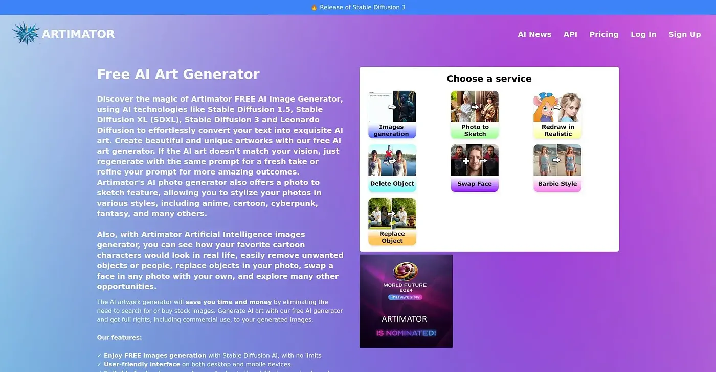 Screenshot of Artimator
