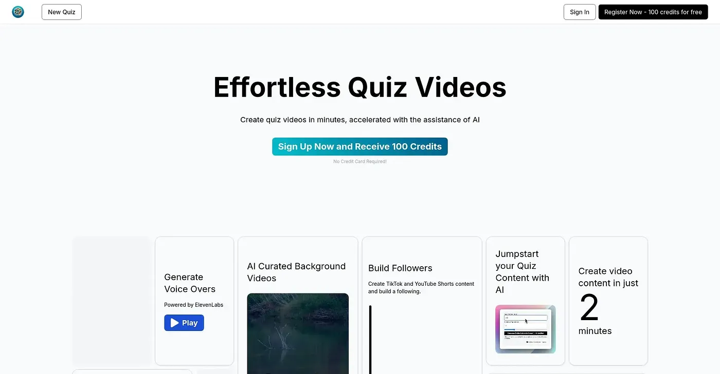 Screenshot of Quiz Tok