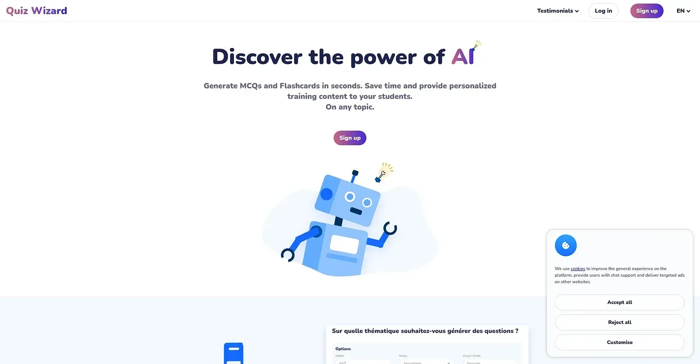 Screenshot of Quiz Wizard