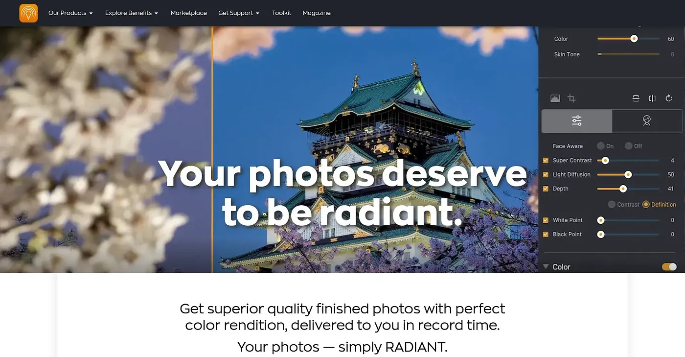 Screenshot of Radiant Imaging Labs