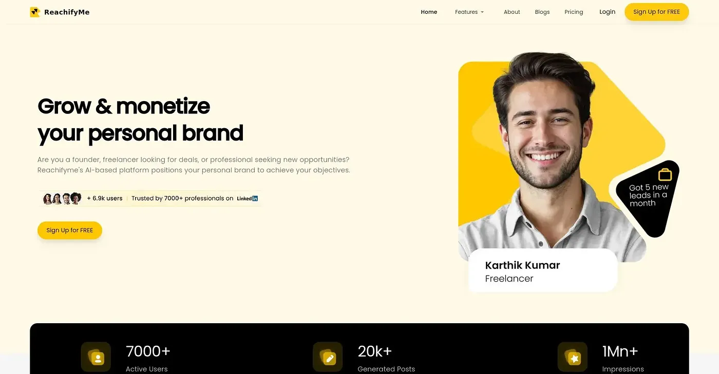 Screenshot of Reachify