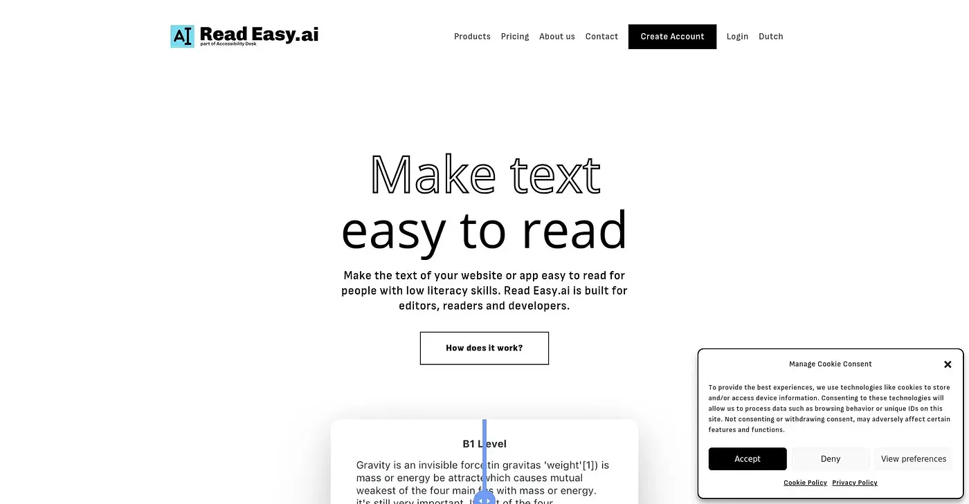 Screenshot of Read Easy AI