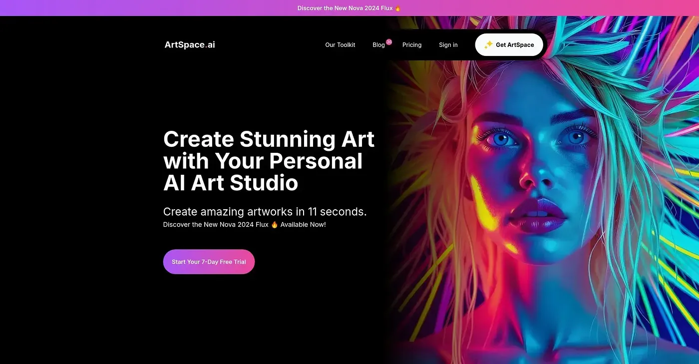 Screenshot of Artspace AI