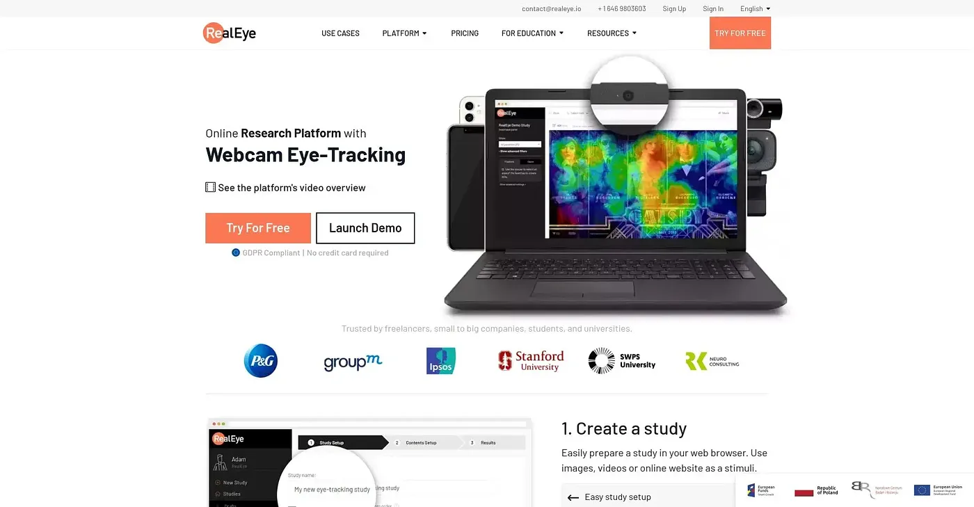 Screenshot of Realeye