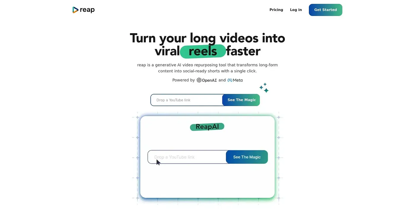 Screenshot of Reap Video