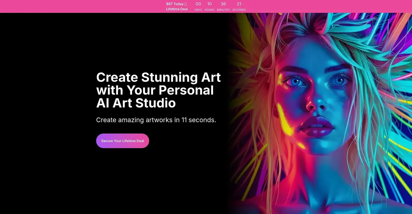 Screenshot of Artspace AI