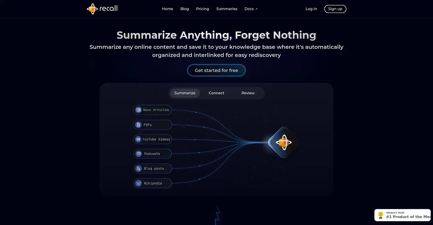 Screenshot of Recall