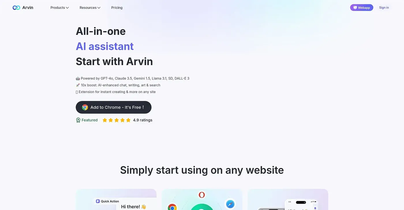 Screenshot of Arvin