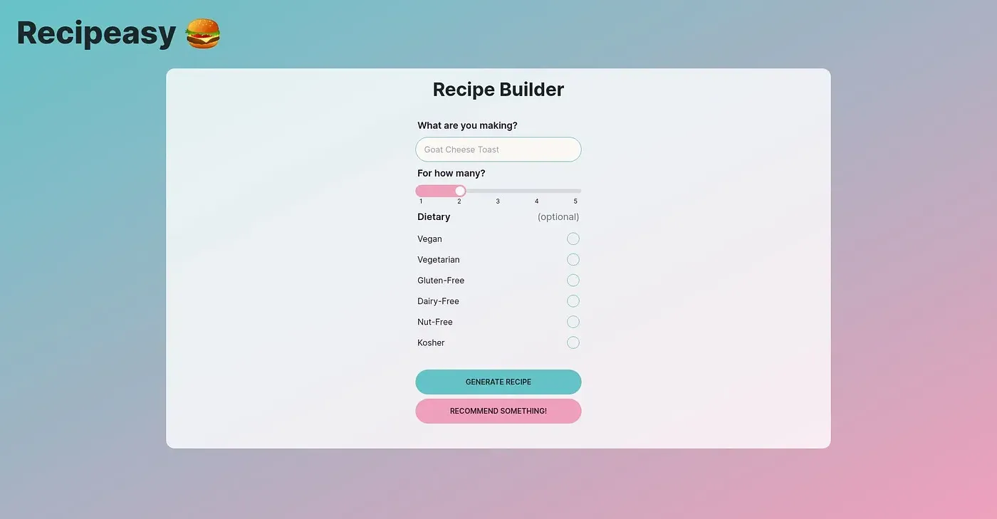 Screenshot of Recipeasy