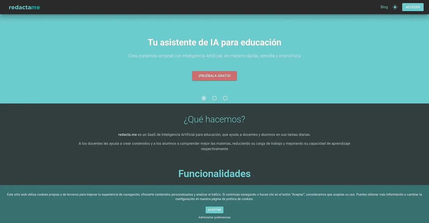 Screenshot of Redacta
