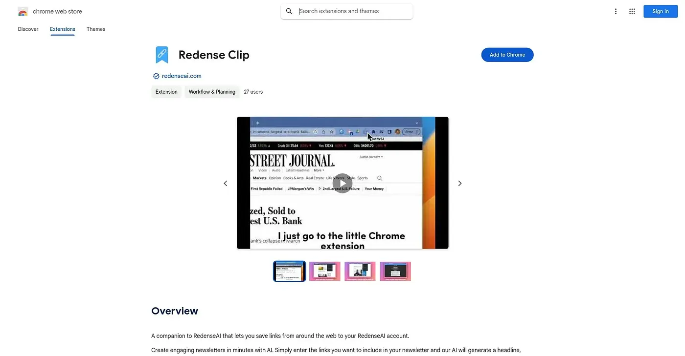 Screenshot of Redense Clip