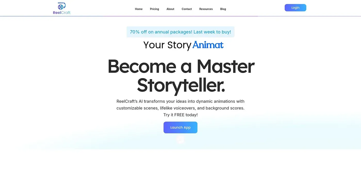 Screenshot of ReelCraft AI