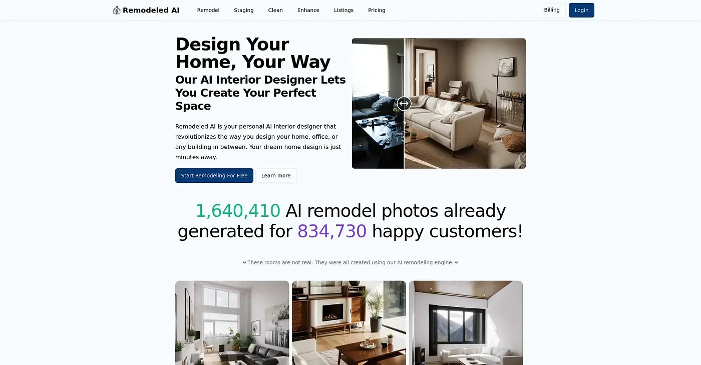 Screenshot of Remodeled AI