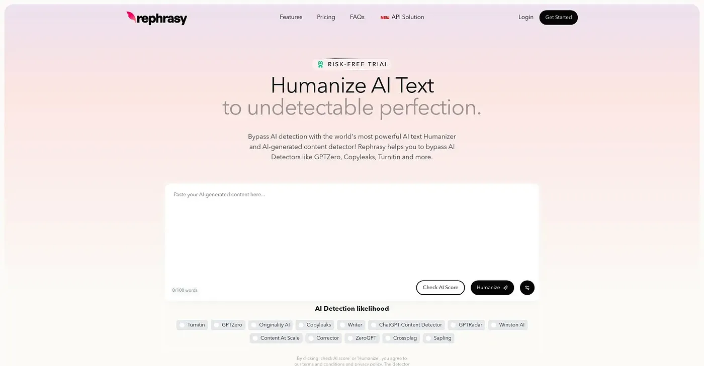 Screenshot of Rephrasy