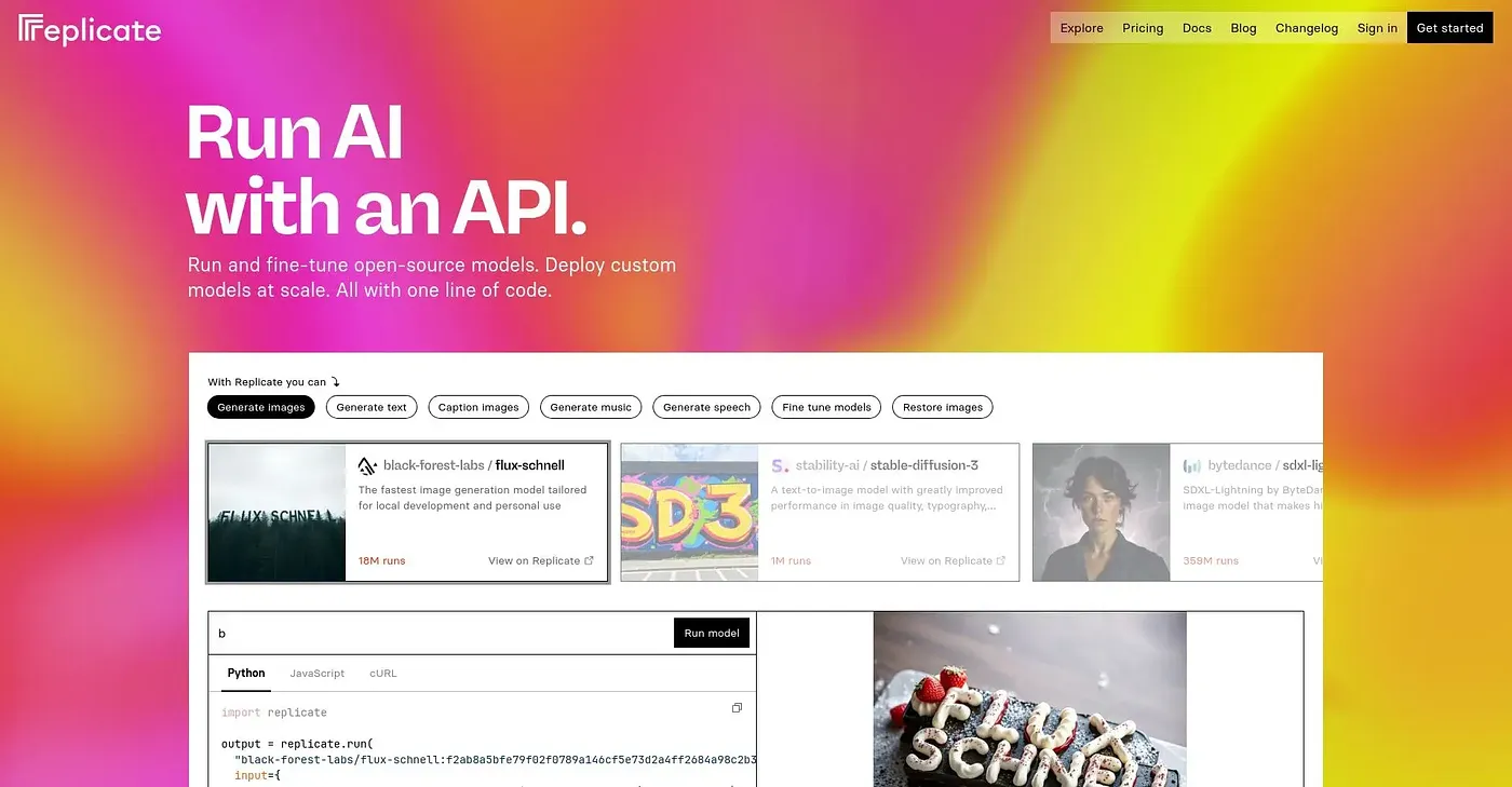 Screenshot of Replicate