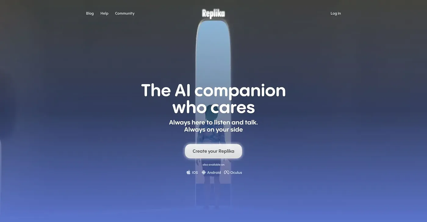 Screenshot of Replika