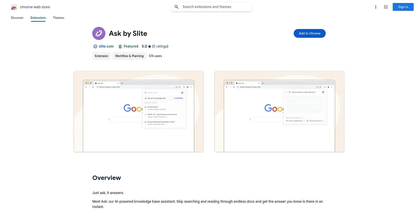 Screenshot of Ask