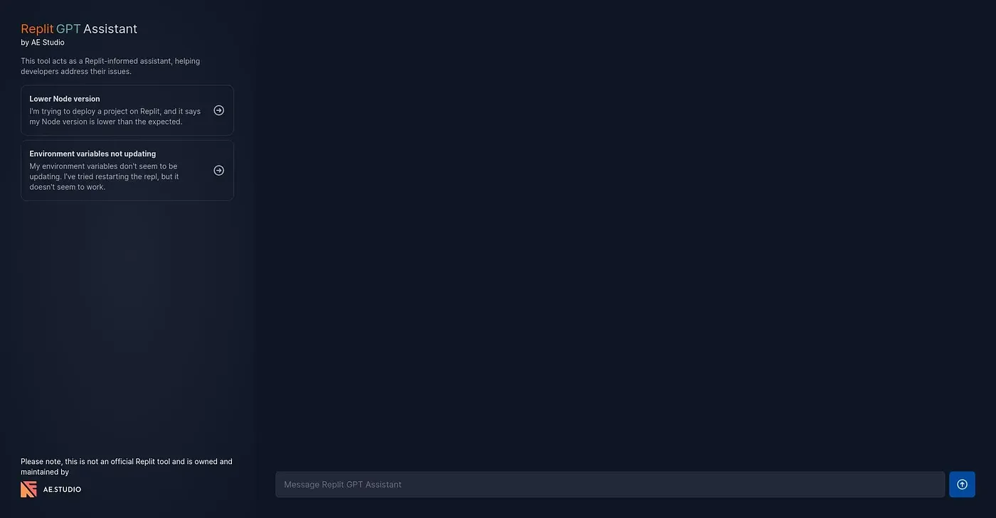 Screenshot of Replit GPT Assistant