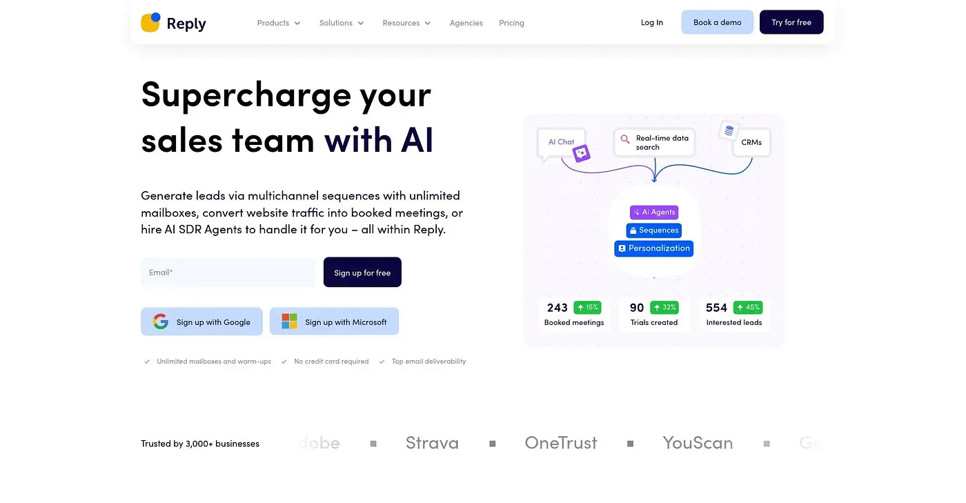 Screenshot of Reply.io