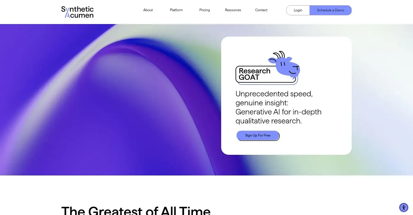Screenshot of Research Goat