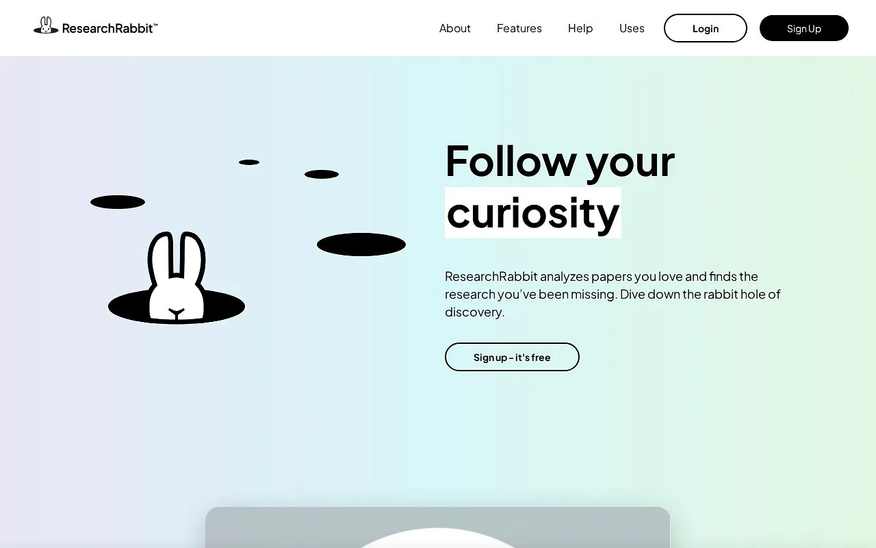 Screenshot of Research Rabbit AI