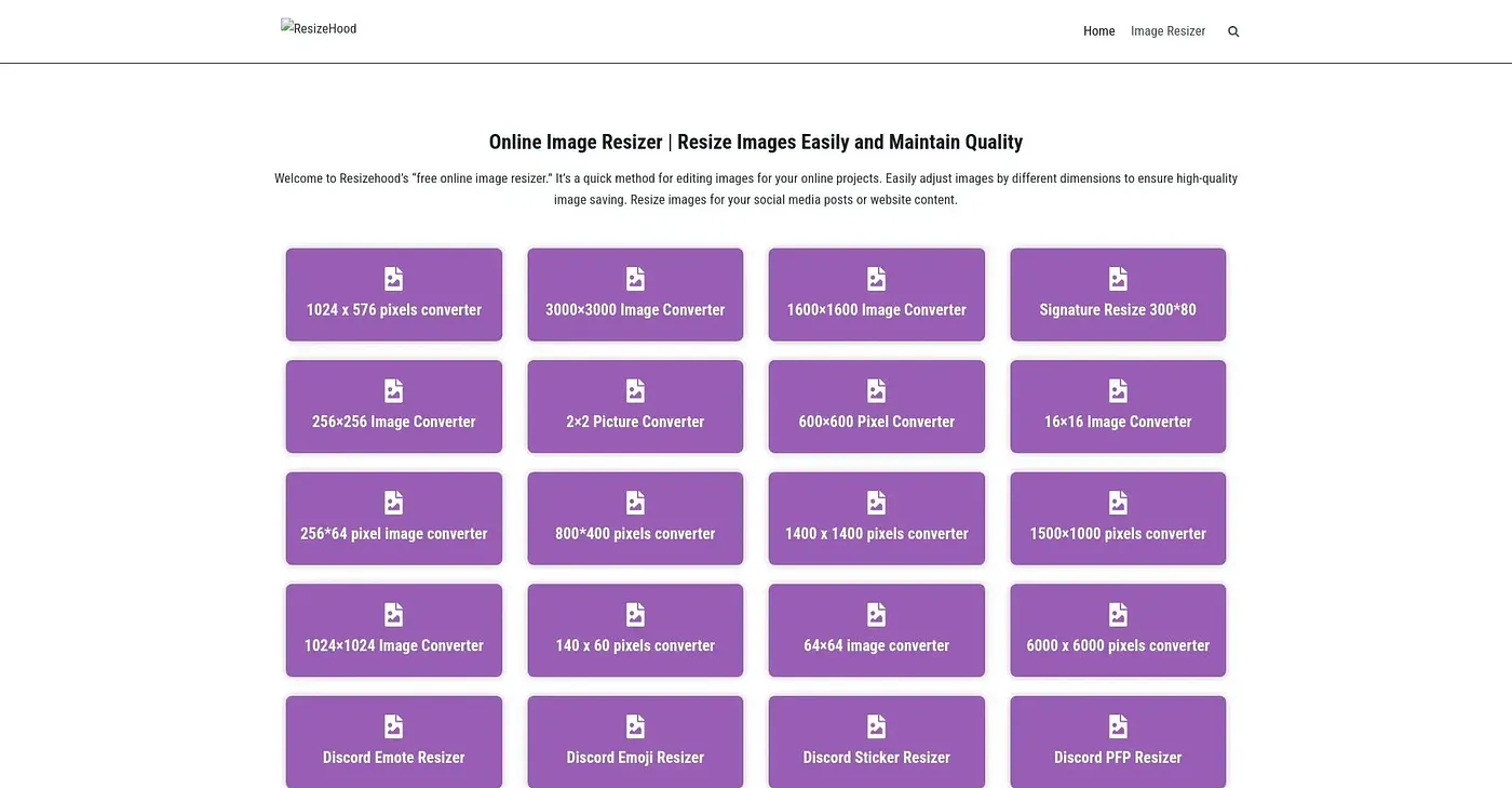 Screenshot of Resize Hood