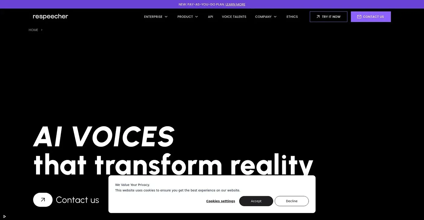 Screenshot of Respeecher
