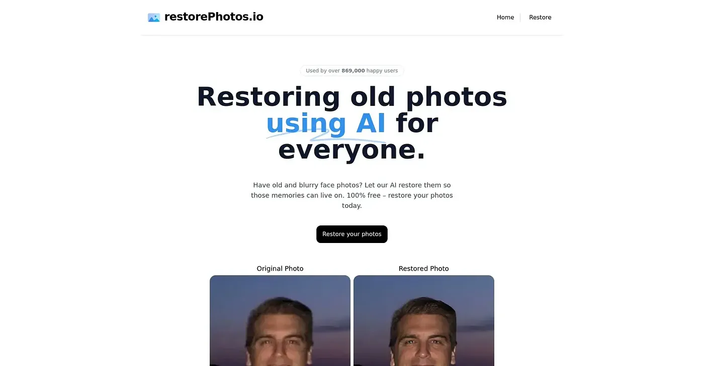 Screenshot of Restore Photos