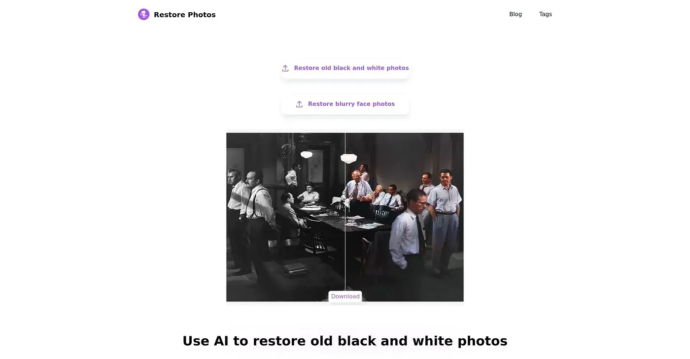 Screenshot of RestorePhotos