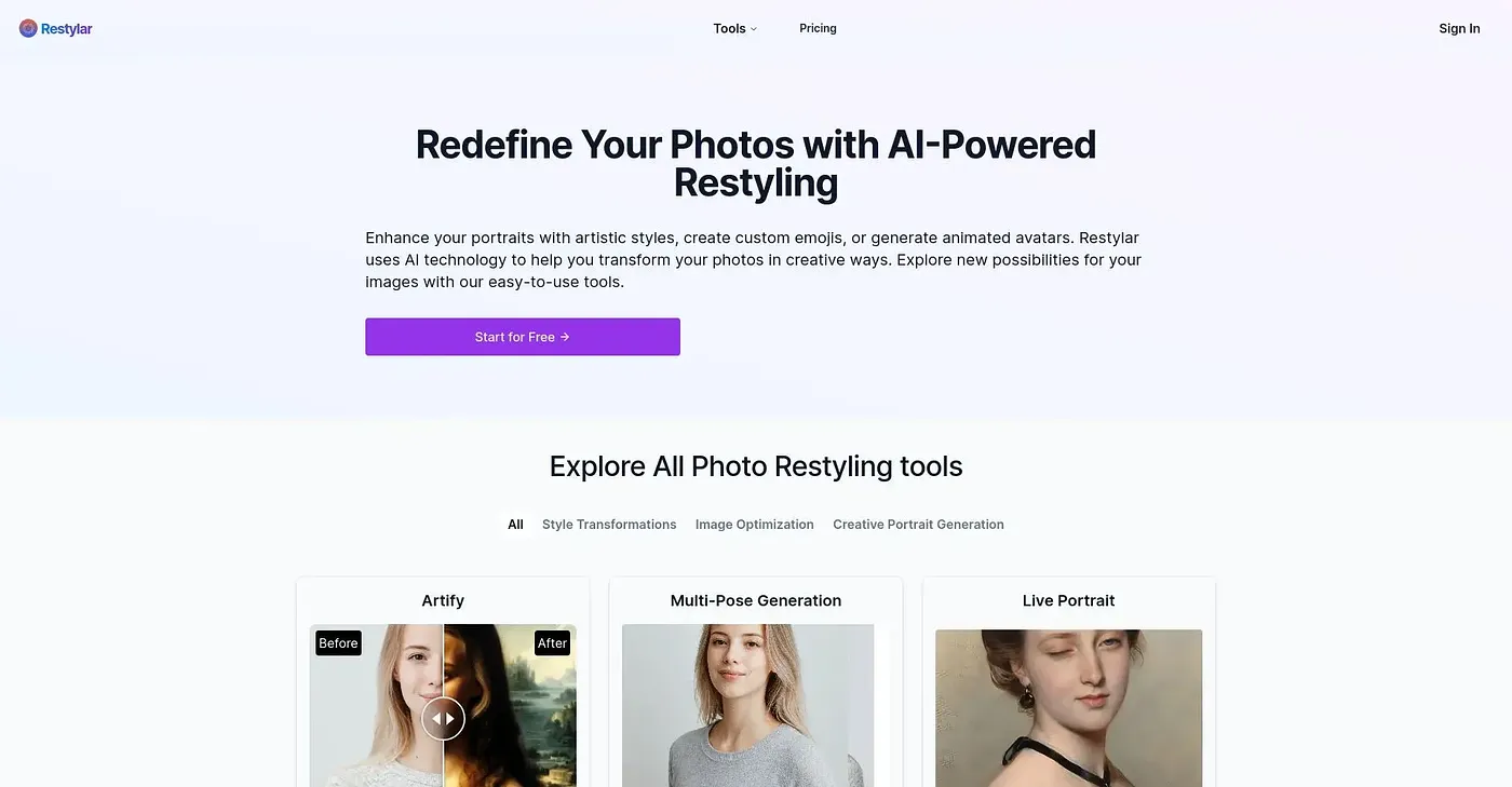 Screenshot of Restylar
