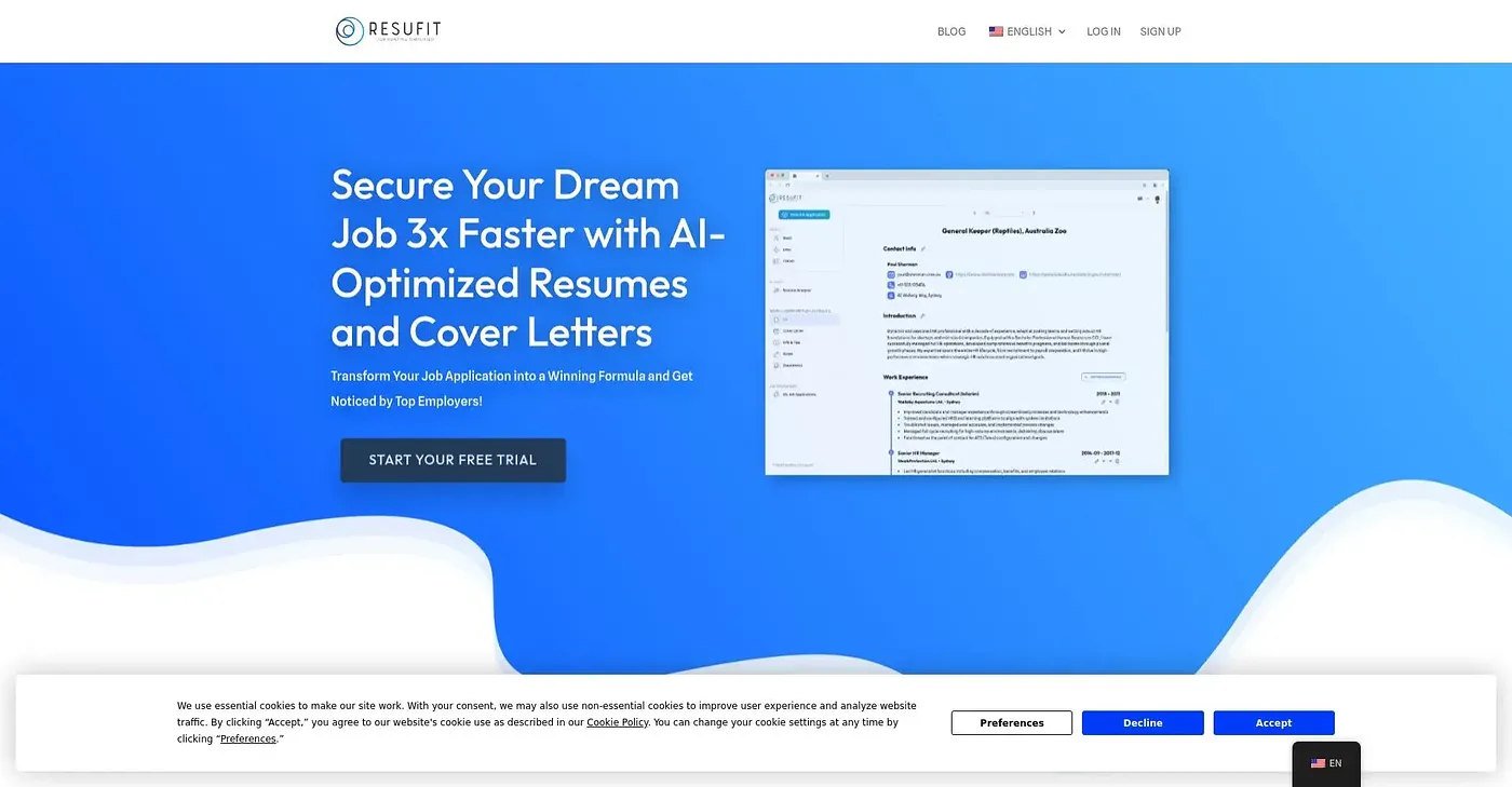 Screenshot of Resufit