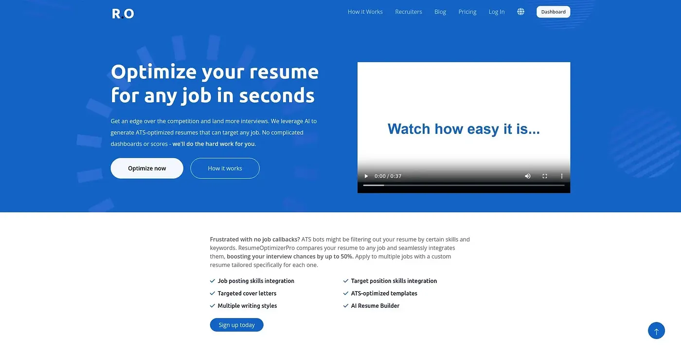 Screenshot of Resume Optimizer Pro