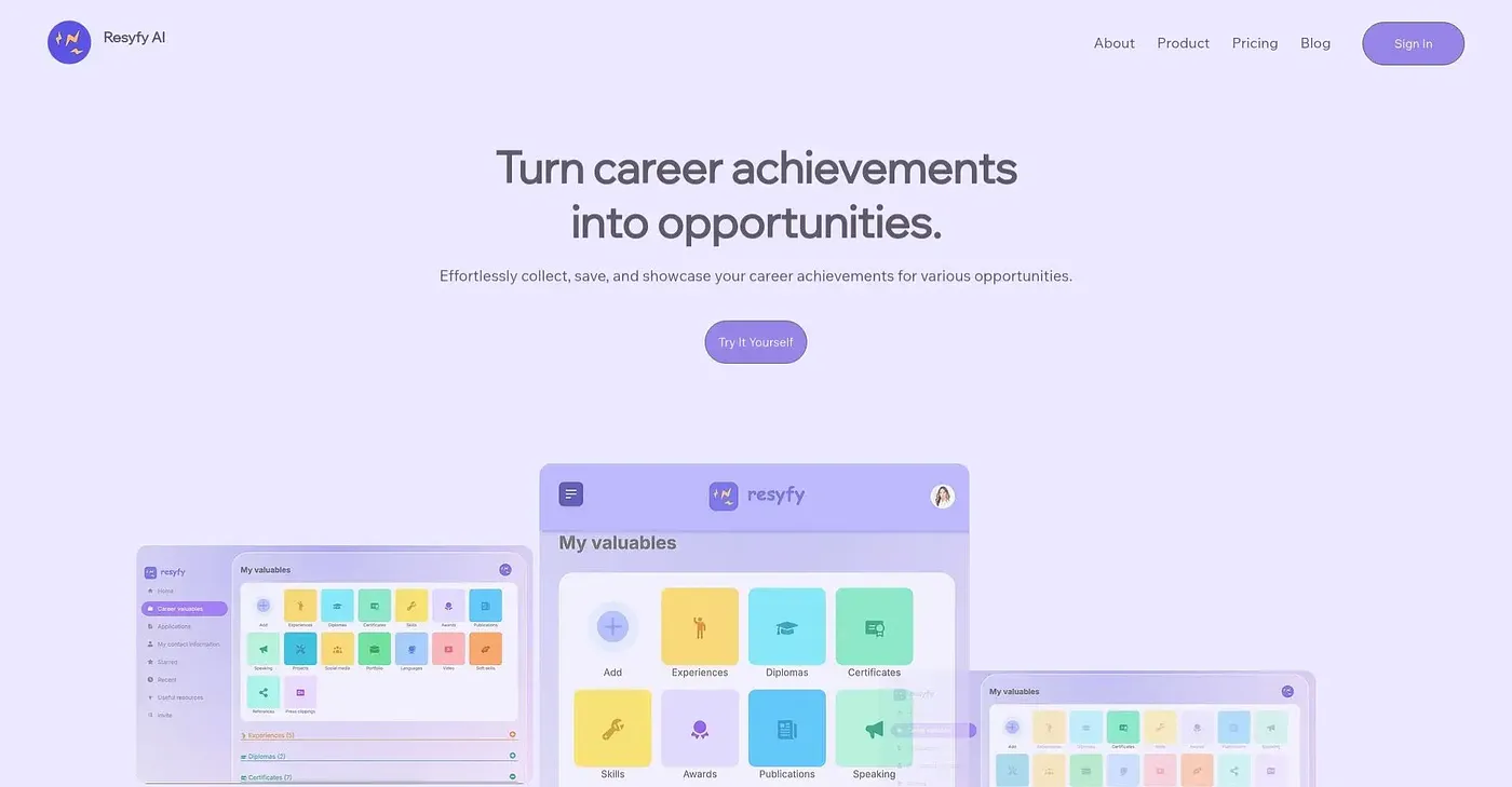 Screenshot of Resyfy AI