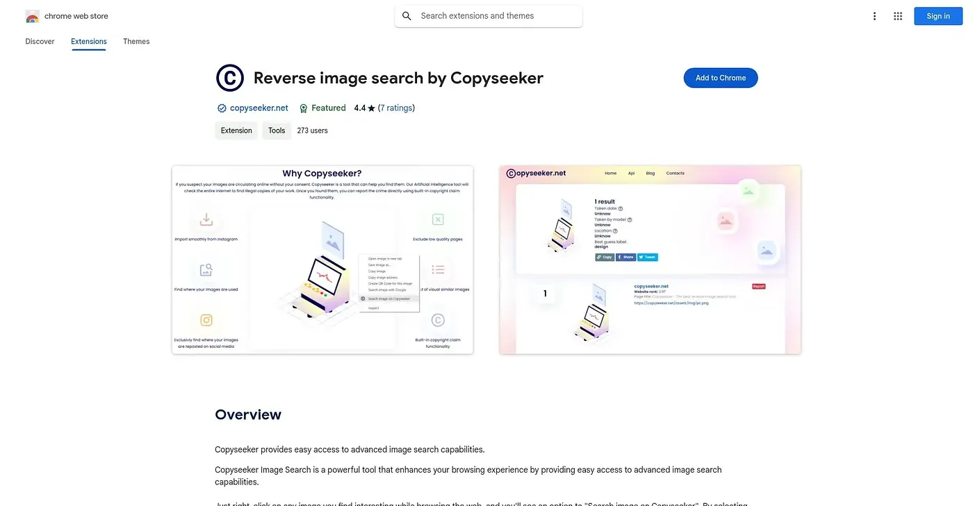 Screenshot of Reverse Image Search By C Extension