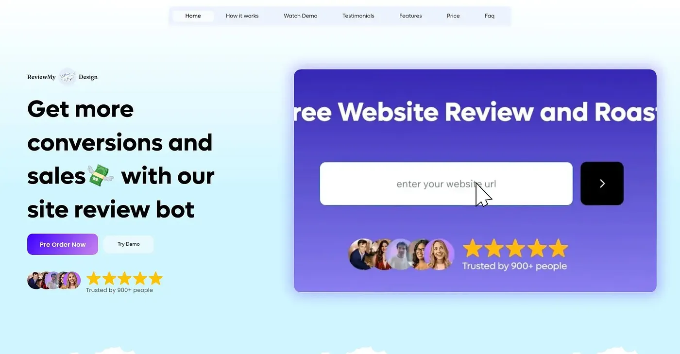 Screenshot of Review My Design