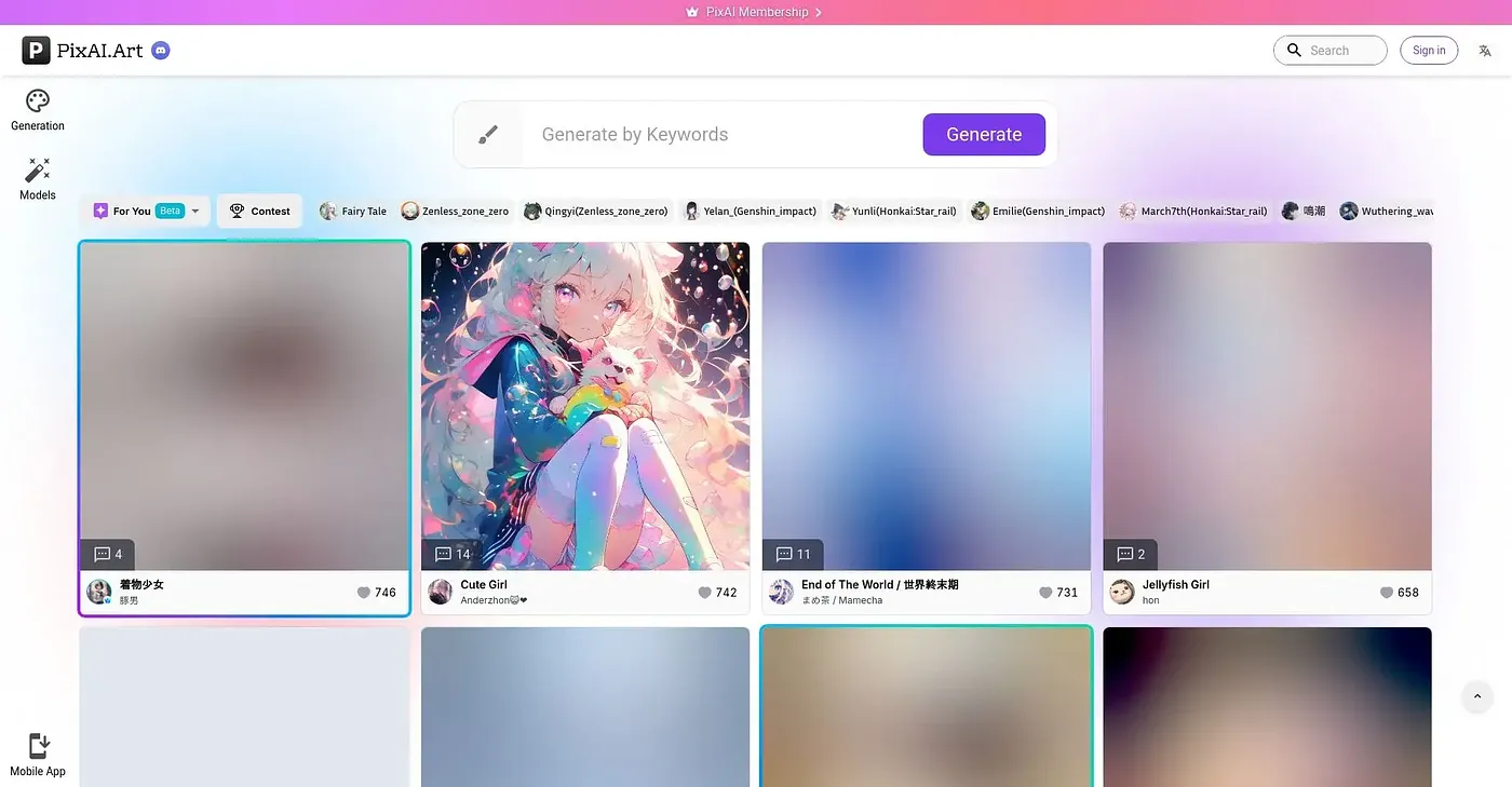 Screenshot of Pix AI