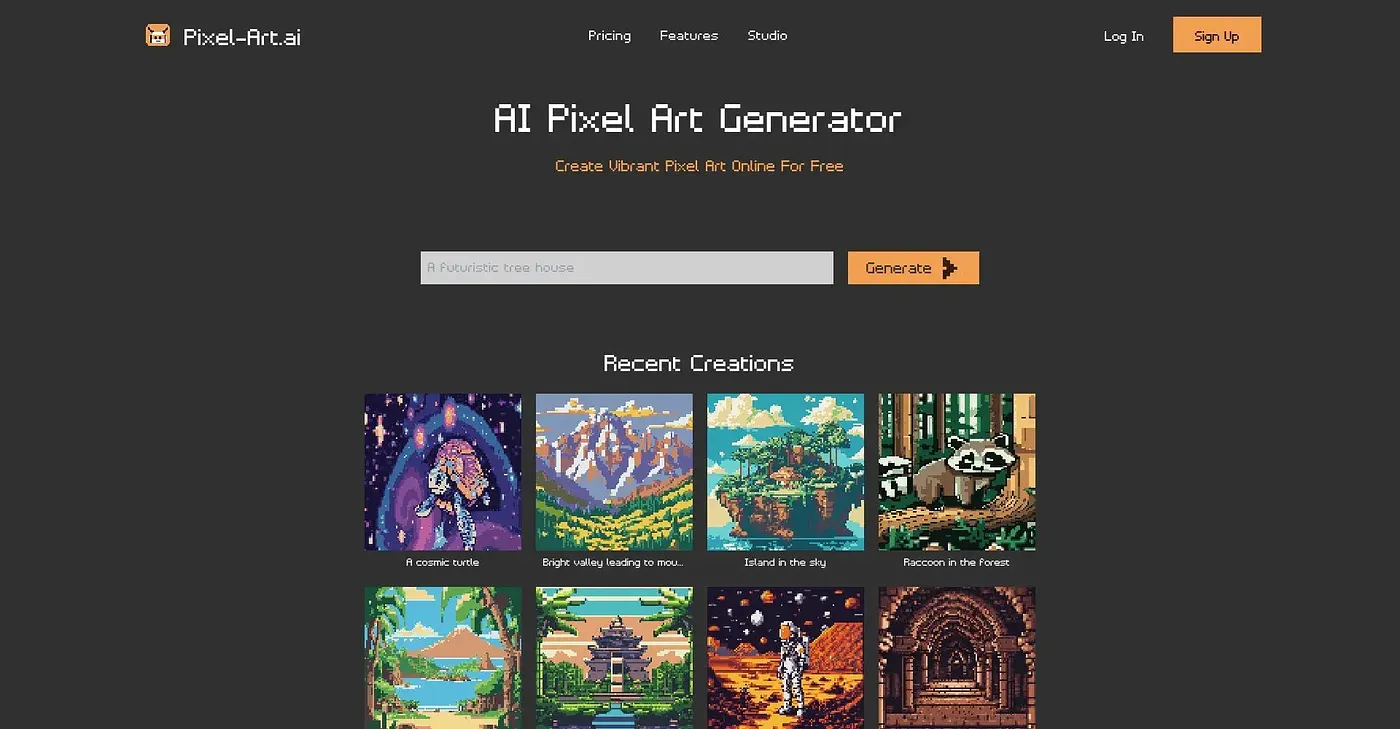 Screenshot of Pixel Art AI