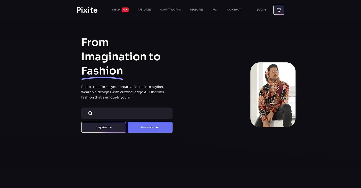 Screenshot of Pixite AI