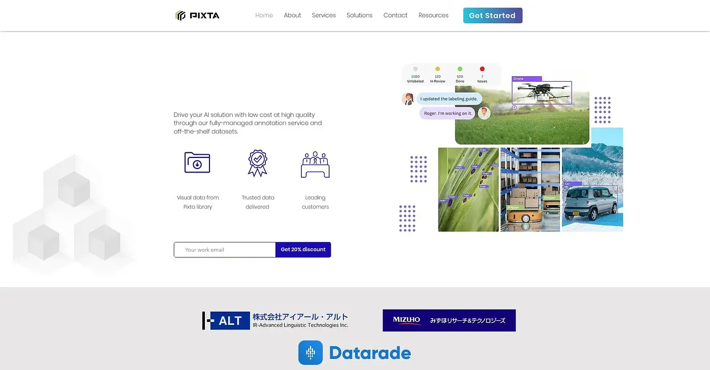 Screenshot of Pixta AI