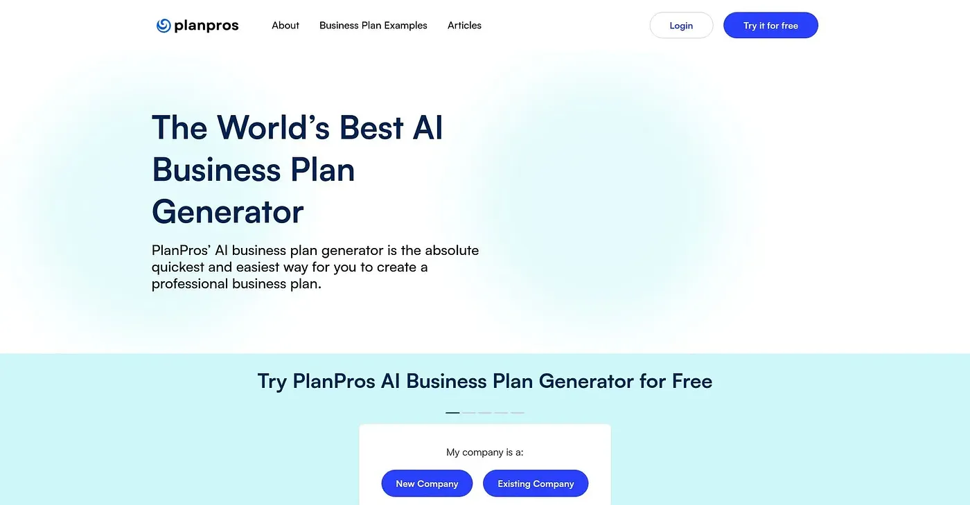 Screenshot of PlanPros AI