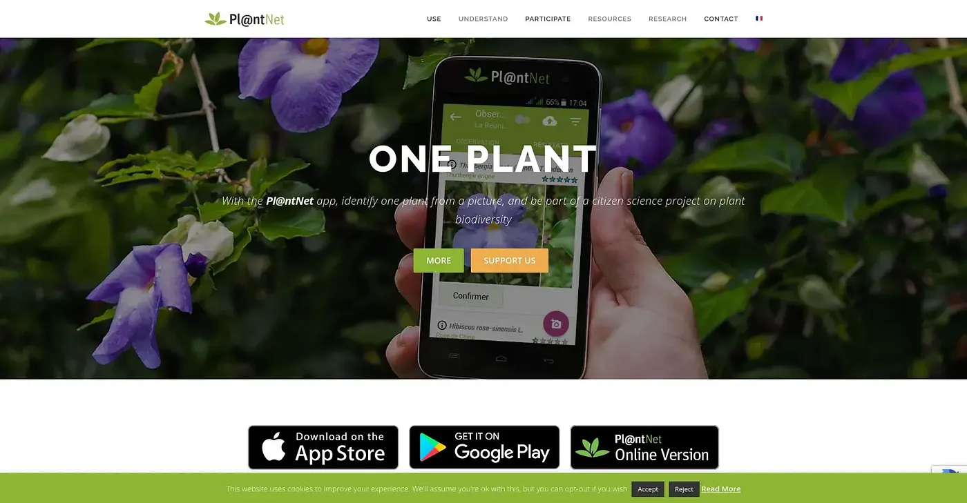Screenshot of Plant Net