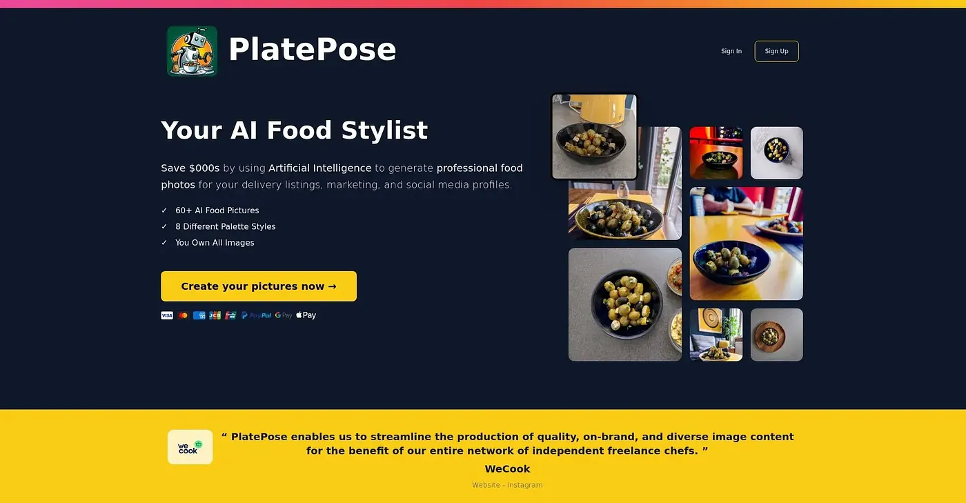 Screenshot of Plate Pose