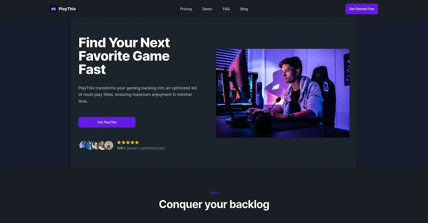 Screenshot of PlayThis