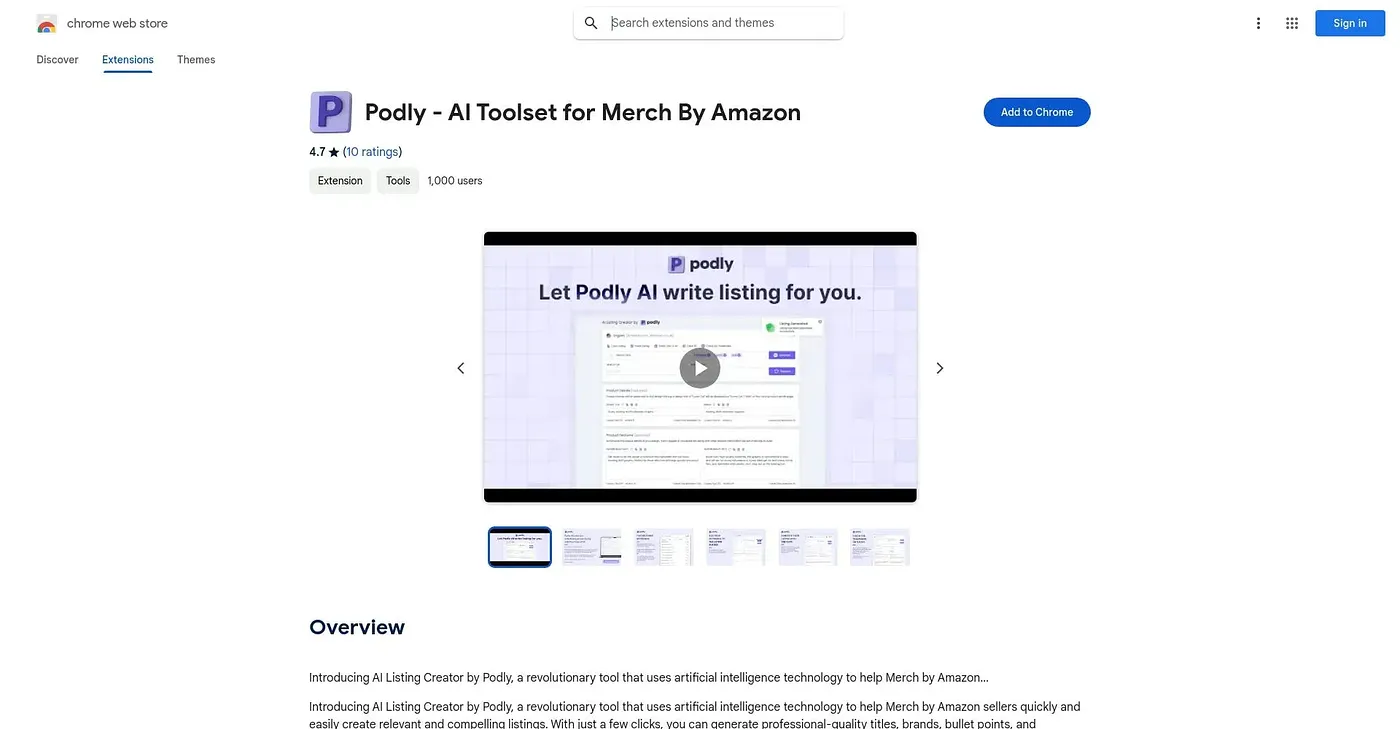 Screenshot of Podly AI Toolset For Merc