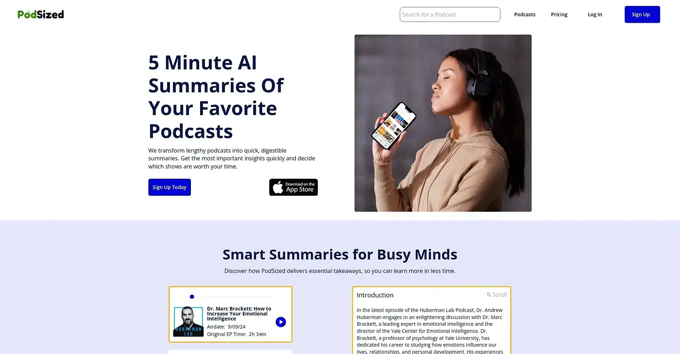 Screenshot of Podsized
